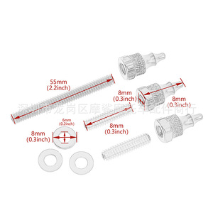 Boulons de pare-brise de moto 8mm M8, longueur 55mm avec rondelles pour modèles Harley Davidson Touring Gliding - Product Image 1