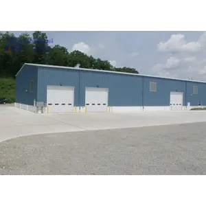 multi use long span corrugated steel structure frame garage building prefabricated parking canopy for bus