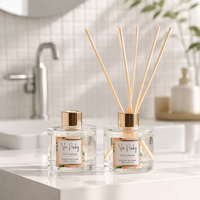 Diffuseur parfumé Pêche Dansante 100ml avec bâtonnets aromatiques fruités Pinky, bouteille en verre, parfum d'ambiance Sweet Home, cadeau, logo personnalisé