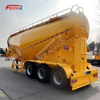 FEICHI 3 Axle Steel V Type Dry Powder Bulk Cement Tanker Semi Trailer untuk Transportasi Material Curah Konstruksi Pabrik Semen