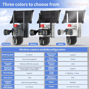 Vesafe V380 có ống kính 3 màn hình 12MP 6K 4G Sim Thẻ năng lượng mặt trời ngoài trời Máy ảnh <span class=keywords><strong>360</strong></span> PTZ IP CCTV không dây Wifi máy ảnh an ninh - Product Image 2