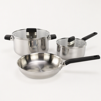 Ensemble de casseroles en acier inoxydable AXA304, triple couche, durable, pour cuisinière à gaz, induction, cuisine domestique, ensemble de casseroles, faitout, poêle à frire