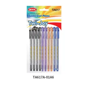 BEIFA TA617 0.5mm ST ucu fiş tipi pürüzsüz yazma üniforma deşarj hızlı kurutma fabrika fiyat özelleştirilebilir yarı jel kalem