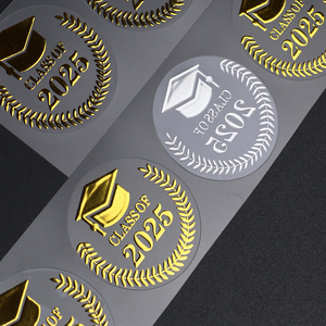 Personalizado impermeable personalizado lámina de oro transparente pegatinas promocional impresión transparente Logo Sticker <span class=keywords><strong>Maker</strong></span> - Product Image 5