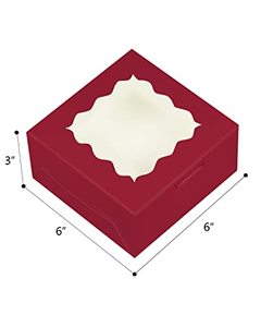 Venta caliente embalaje de cartón plegable panadería pastel pastelería caja impresa boda grande Pvc tapa transparente rojo tratar pastel cajas de papel - Product Image 2