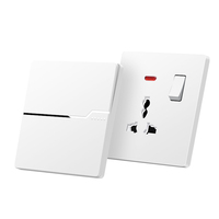 Cache-prise mural ultra-mince en plastique pour usage domestique et industriel, compatible prises internationales 13A 250V et interrupteurs, avec protection pour prises 15A/16A