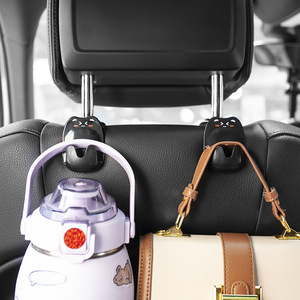 Cute Cartoon <b>Car</b> Seat <b>Hooks</b> Pink Pack Of 2 ABS Material For Interior Storage - Product Image 2