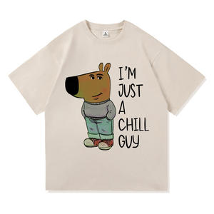 Camiseta de algodón puro transpirable de <span class=keywords><strong>corte</strong></span> recto con diseño de perro divertido en inglés, de alta calidad, estilo casual, superventas transfronteriza. - Product Image 3