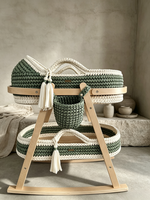 Table à langer pour bébé Moses Basket, berceau nouveau-né, coussin en mousse épaisse au crochet, housse de chambre à coucher, tricoté à la main, écologique