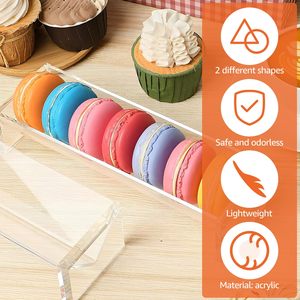 2pcs Acrylic Cracker Khay & Biscuit đứng máy chủ chủ chủ hình chữ nhật rõ ràng hiển thị thực phẩm Countertop nhà tiệc cưới sự kiện - Product Image 6