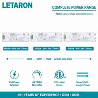 Controlador LED de 12/24 V CC para Tiras LED, Estándar Estadounidense de 120 V CA, Protección Contra Cortocircuitos, 12 V 24 V, Regulable por TRIAC, Clase UL 2, 40 W 60 W 90 W