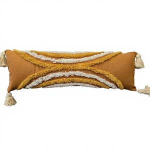 Modern Boho Outdoor Cotton Lumbar <b>Pillow</b> Cover Hot Selling Unique Handwoven Decorative <b>Throw</b> <b>Pillow</b> Tassel Vintage Pattern - Product Image 1