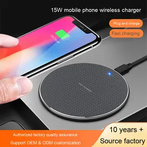 <span class=keywords><strong>Cargador</strong></span> inalámbrico redondo de 15W para teléfono móvil con base de carga inalámbrica de <span class=keywords><strong>Apple</strong></span> con placas de <span class=keywords><strong>cargador</strong></span> de oro de salida de 5V/1A, novedad - Product Image 3