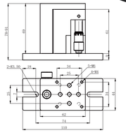 Gato de laboratorio vertical manual OEM personalizable al por mayor, etapas de posicionamiento, tamaño de la plataforma 62x44mm, rango de viaje de 13mm