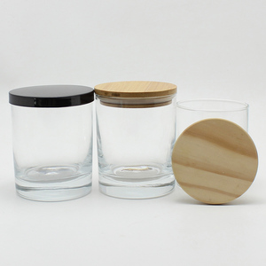 Vaso porta votivo in vetro trasparente di alta qualità Karen 20cl 30cl con coperchio in legno per la produzione di candele all'ingrosso - Product Image 2