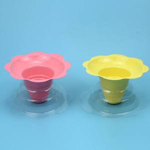 4oz 8oz nhựa đầy màu sắc hoa hình nón tuyết Cạo băng nhỏ giọt ly kem Bát cho trẻ em bên - Product Image 3