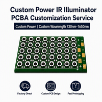 Carte PCBA d'éclairage IR LED, longueur d'onde personnalisée, lumière infrarouge haute puissance, module d'éclairage LED infrarouge pour système de vision industrielle