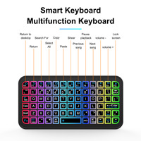 Mini Kablosuz BT Klavye RGB Arkadan Aydınlatmalı Kapasitif Tuş Takımı Dizüstü Bilgisayar Tablet Akıllı Telefon Ofis Taşınabilir Klavye