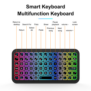 คีย์บอร์ดไร้สายขนาดเล็ก BT พร้อมไฟ RGB Backlit ปุ่มกดแบบ Capacitive สำหรับแล็ปท็อป แท็บเล็ต สมาร์ทโฟน คีย์บอร์ดพกพาสำหรับสำนักงาน - Product Image 4