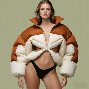 Piumino Corto Personalizzato 800FP Trapuntato Softshell Invernale di Lusso da Donna di Alta Qualità Cappotto Outdoor per Signora - Product Image 6