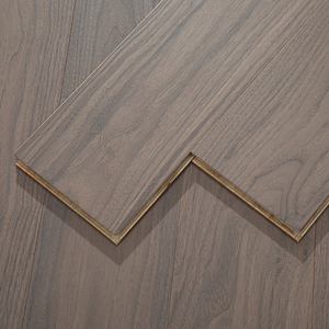 Plancher en bois dur REACH multicouche en noyer noir lisse, qualité AB, confortable, durable, à clipser, largeur 15 mm, idéal pour appartement - Product Image 2