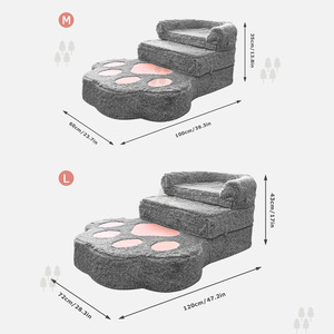 Cama para Perro con Forma de Pata, de Felpa Suave, con Cubierta Extraíble para Uso en Interiores - Product Image 2