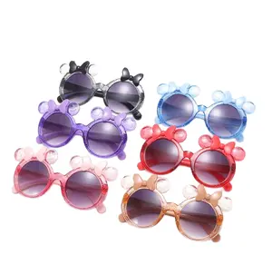 Children's New UV400 Sunglasses With Bow Kitten Shade PC Frame Funny Boys Glasses For Kids Cross-Border Wholesale