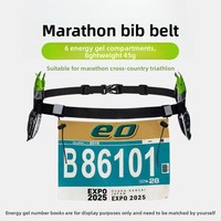 Ceinture de course à pied respirante et élastique avec fixation pour numéro de course, réfléchissante et réduisant la pression pour le cross-country