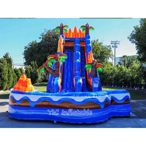 Toboggan aquatique gonflable tropical haut <span class=keywords><strong>de</strong></span> gamme avec piscine en forme <span class=keywords><strong>de</strong></span> palmier marbré, certifié/sûr - Product Image 2