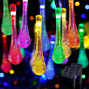 Waterdichte Led Outdoor Water Druppels Solar Lamp String Lights 3/5/6M Fairy Holiday Christmas Party Garden lichten