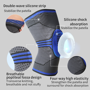 Protège-genoux en nylon pour hommes et femmes pour le sport Protection flexible et chaude pour le <span class=keywords><strong>basket</strong></span>-ball et la course à pied Ménisque fixe Patella - Product Image 5