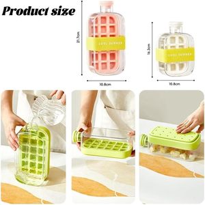 Molde de hielo DIY de verano 2 piezas <span class=keywords><strong>para</strong></span> refrigerador 64 paletas de hielo de plástico, con tapa y contenedor de basura - Product Image 2