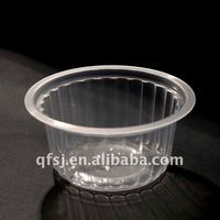 Diamètre 89mm Jetable Pp Clair Fond Plat Tasse pour Sauce Ketchup Salade de Fruits Emballage Bol Assiette Conteneur Avec Couvercle Personnalisé