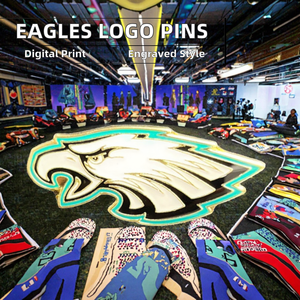 Alfileres de logotipo de metal personalizados para Filadelfia para Eagles Técnicas impresas y talladas digitales con temática deportiva con logotipo de equipo - Product Image 2