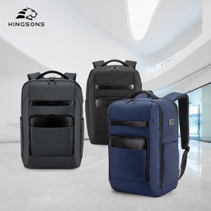 Kingsons Business <b>Backpack</b> 20-35L Laptop <b>Compartment</b> USB Port Men's Travel Bag Solid Color - Product Image 1