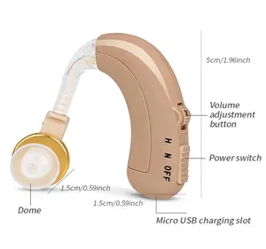 Elderly Using High Quality Good Price Sound Adjustable Internal USB Rechargeable Battery BTE Amplifier Digital Ear Hearing Aid