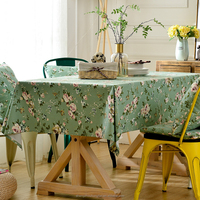 Nappe de table rectangulaire en coton imperméable à l'eau Couverture de table essuyable résistante aux taches pour intérieur et extérieur (60*84 pouces)