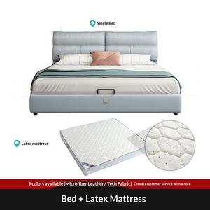 <span class=keywords><strong>Lit</strong></span> en cuir résistant à l'usure, design confortable et doux, en pin massif pour meubles de chambre à coucher modernes, projets hôteliers - Product Image 6