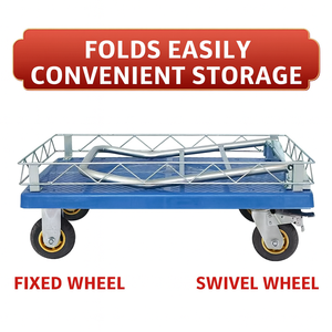 Carrito de mano de barandilla plegable portátil | Carro de plataforma industrial de cuatro ruedas de plástico personalizado OEM - Product Image 6