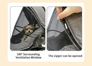 Poussette pliable et respirante pour animaux de compagnie JXB PG8030DP pour chiens et chats de petite et moyenne taille, pour les promenades en plein air et les voyages - Product Image 6