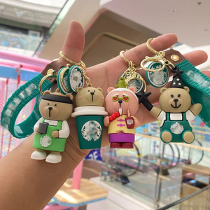 ขายดี แก้วกาแฟลายการ์ตูนหมี 3 มิติ พวงกุญแจหมีไอศกรีม พวงกุญแจพลาสติกสำหรับกระเป๋าหนังสือ พวงกุญแจคู่รัก พวงกุญแจรถยนต์ ของขวัญ - Product Image 6