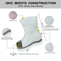 Bottes de sécurité en PVC blanc, respirantes, à coupe basse, avec embout et semelle intermédiaire en acier, pour l'industrie pharmaceutique, la médecine et les usines alimentaires