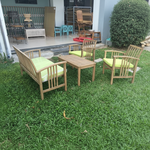 ชุดเฟอร์นิเจอร์รับประทานอาหารทำจากไม้อะคาเซียเนื้อแข็งทนทานเป็นมิตรกับสิ่งแวดล้อมมีเชือกผ่อนคลายสบายและเรียบง่าย - Product Image 1