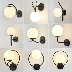 Lâmpada de led de parede e27, luminária de parede para quarto, cama de vidro lateral, popularidade, contemporânea, decorativa, moderna, para áreas internas