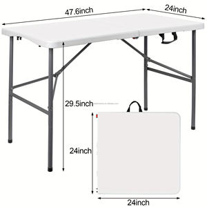 <span class=keywords><strong>Tavolo</strong></span> Pieghevole Capacità 120kg <span class=keywords><strong>Dimensioni</strong></span> 120x60x74cm Uso Esterno Design Compatto - Product Image 4