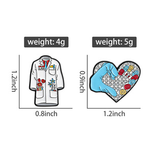 Broche en émail de style esthétique de laboratoire, romantique et scientifique, motif blouse de laboratoire, fleur et tube à essai, badge de revers, vente en gros - Product Image 6