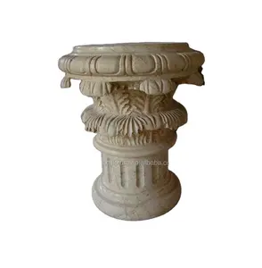 Decoração interna coluna de mármore romano rosa, decoração interna para vaso, base, escultura