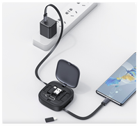 Kit de rangement pour câbles USB C, boîte de rangement, adaptateur de charge rapide 60W, câble de charge Type C, multifonction pour téléphone, ordinateur portable, tablette