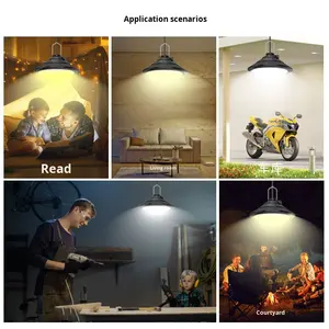 Lampe solaire suspendue LED à intensité variable avec télécommande rechargeable par USB pour l'intérieur, le porche, le <span class=keywords><strong>garage</strong></span>, le couloir, étanche IP65 pour les visites - Product Image 4