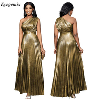 Robe longue élégante pour femme AM220536, dos nu, taille haute, plissée, coupe trapèze, robe de soirée formelle, robe de bal, avec fermeture éclair latérale